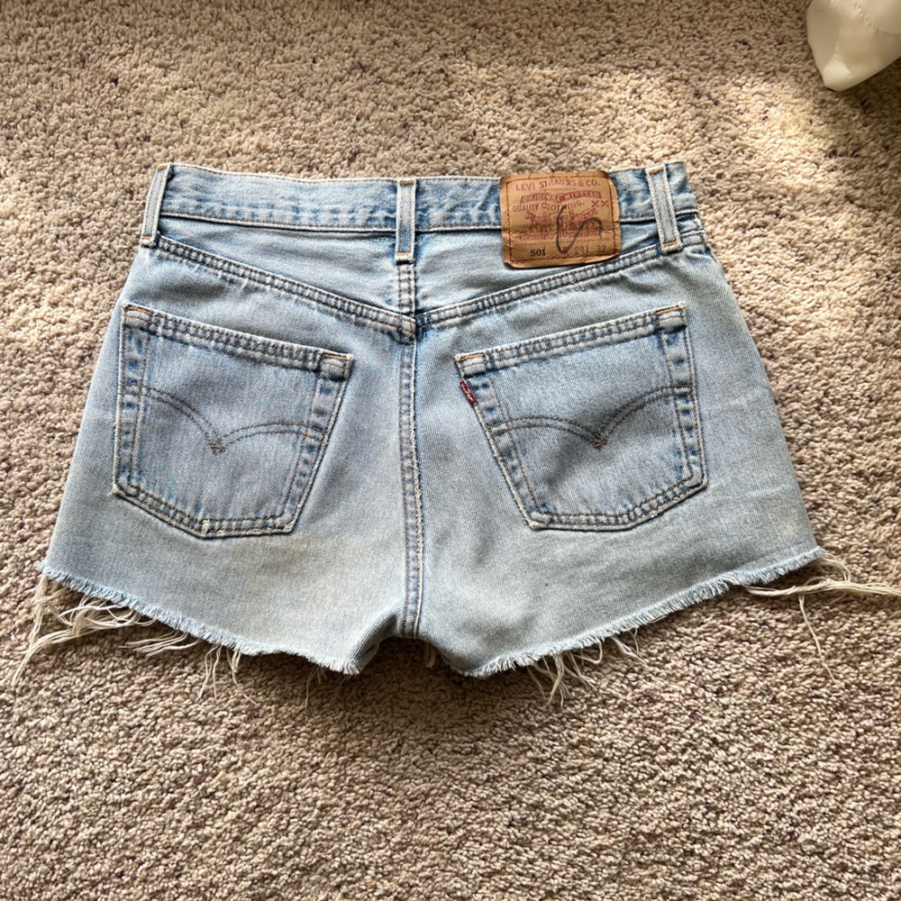 Light Wash Denim Cutoff Shorts - Unbranded